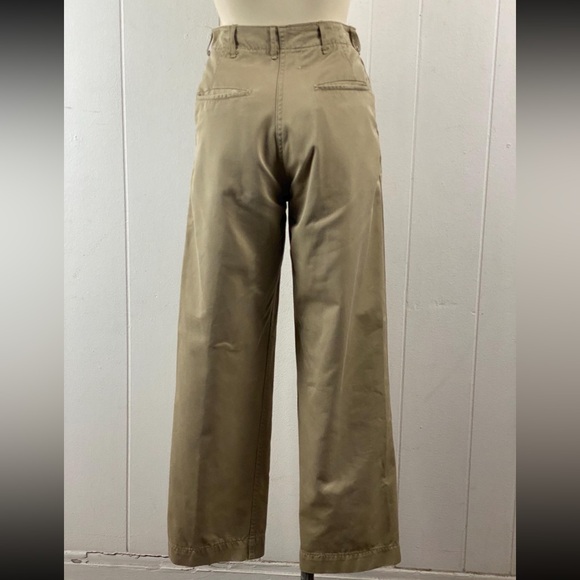 Vintage WW2 1940s high waisted cotton khaki chino army military pants - Picture 2 of 11